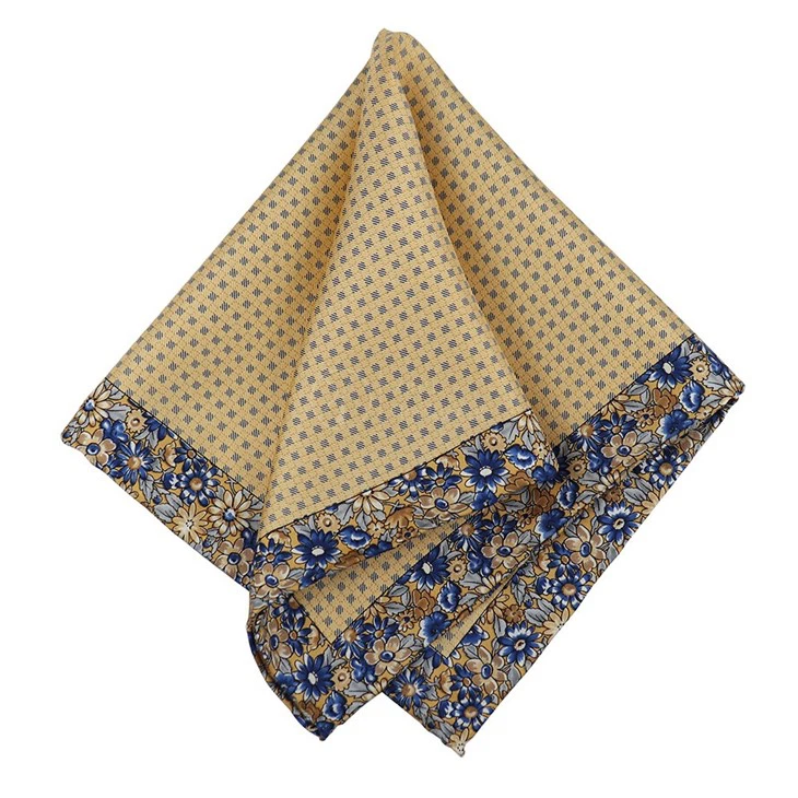 White Floral Pocket Square